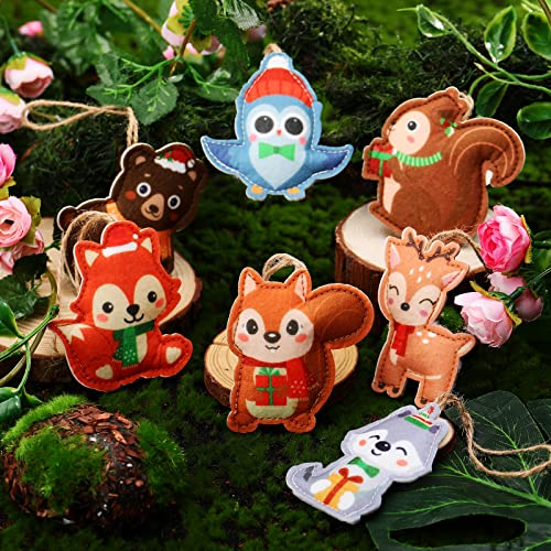 Woodland Animals Felt Christmas Ornaments Set – 16 Pcs Cute Forest Decor