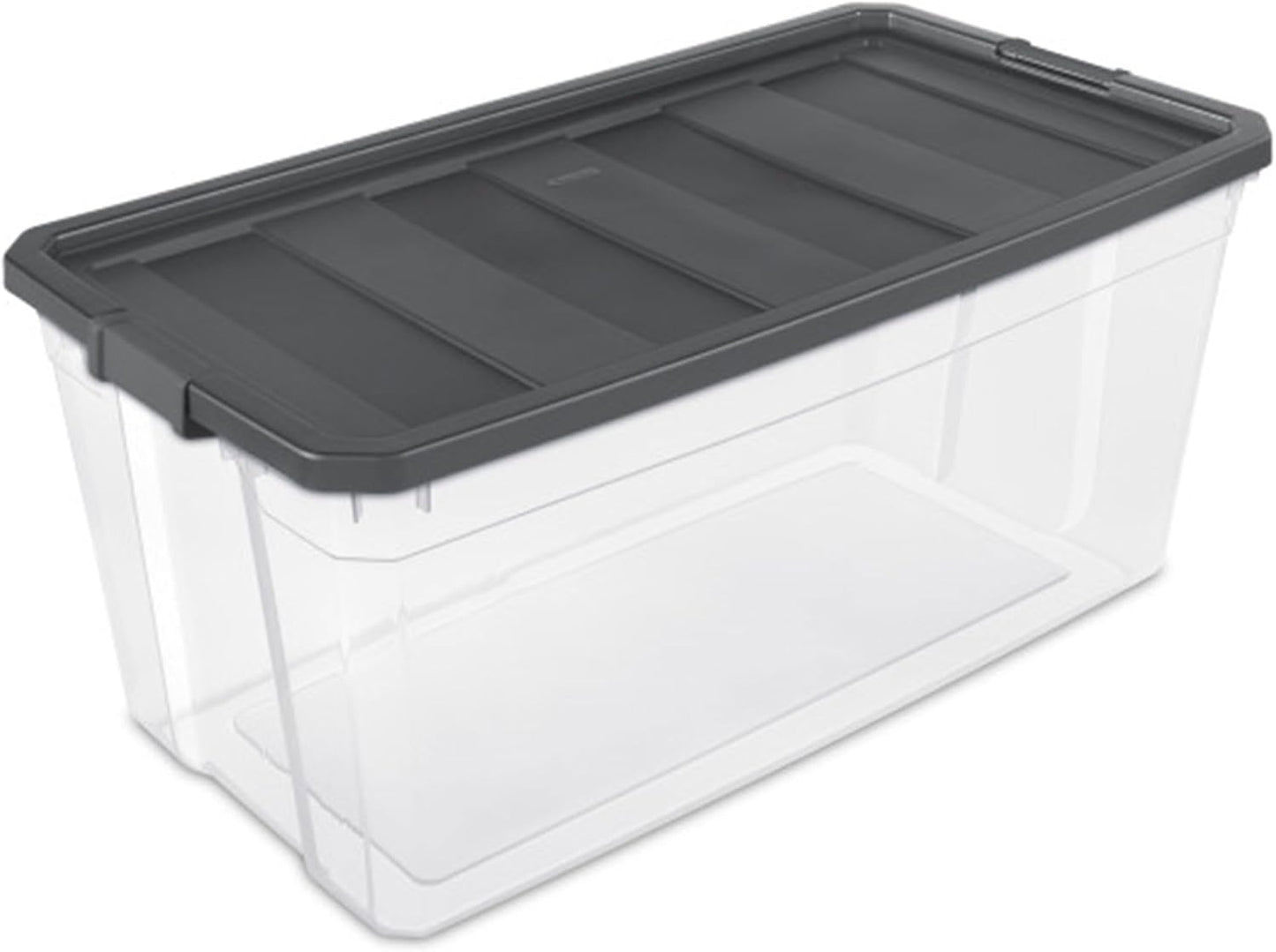 Sterilite 3-Pack Modular Stacker Boxes - Durable Clear Plastic Storage Bins with Latching Lids | 200 Quart for Closet, Bathroom, Office