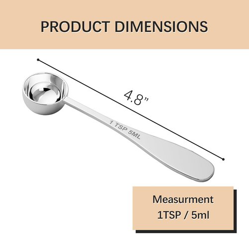 BERYLER 1PCS 1tsp(1/3tbsp, 5 ml) Single Measuring Spoon, Stainless Steel Individual Teaspoon, Metal Measure Scoop with Gift Box