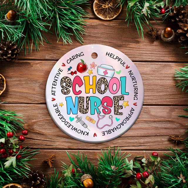MEDROC Mr09 School Nurse Christmas Ornament - 2025 Ceramic Holiday Decor
