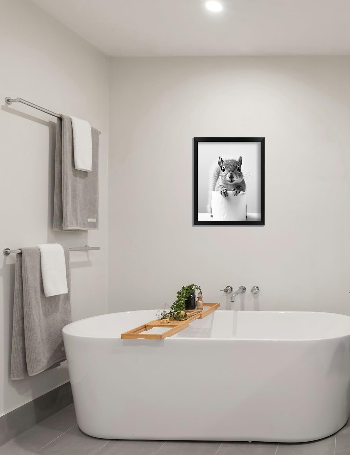 Skiennix Funny Bathroom Art - Aesthetic Black and White Framed Wall Decor | Perfect for Any Bathroom