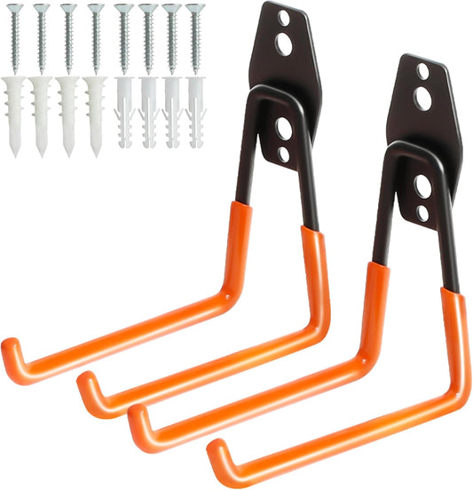 KURUI Heavy Duty Wall Hook - Versatile Tool & Garden Hose Holder | 2 Pack Metal Storage Hangers