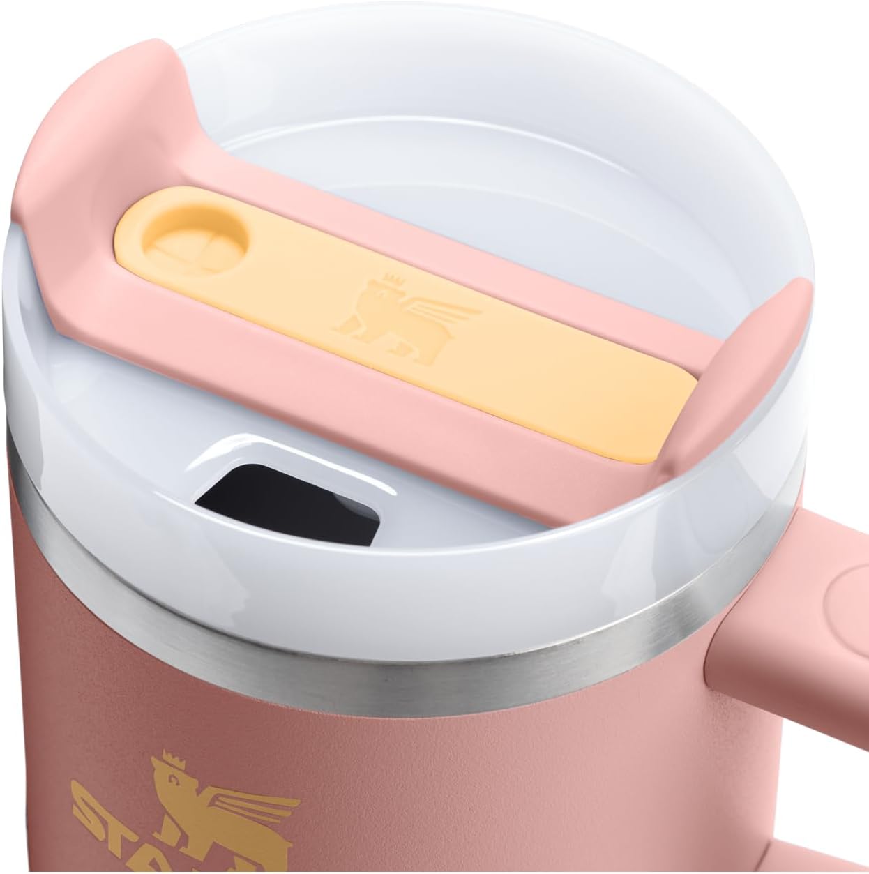 STANLEY Quencher H2.0 Tumbler - 20 oz Insulated Stainless Steel Cup with Handle & Straw | Peach Rose