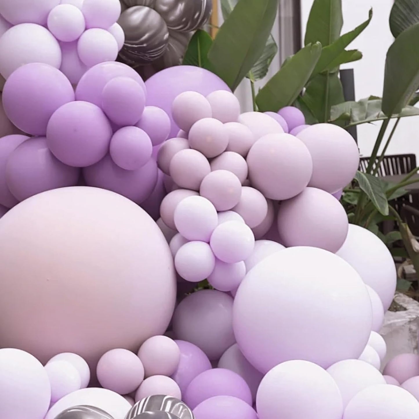 Voircoloria 105pcs Lilac Purple Balloons - 12-Inch Latex Party Balloons for Celebrations & Events