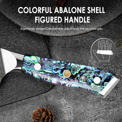 Home Safety Damascus Kiritsuke Knife with 67-Layer VG-10 Blade, Abalone Shell Handle – 20cm, Gift Box (K-CHEF variant)