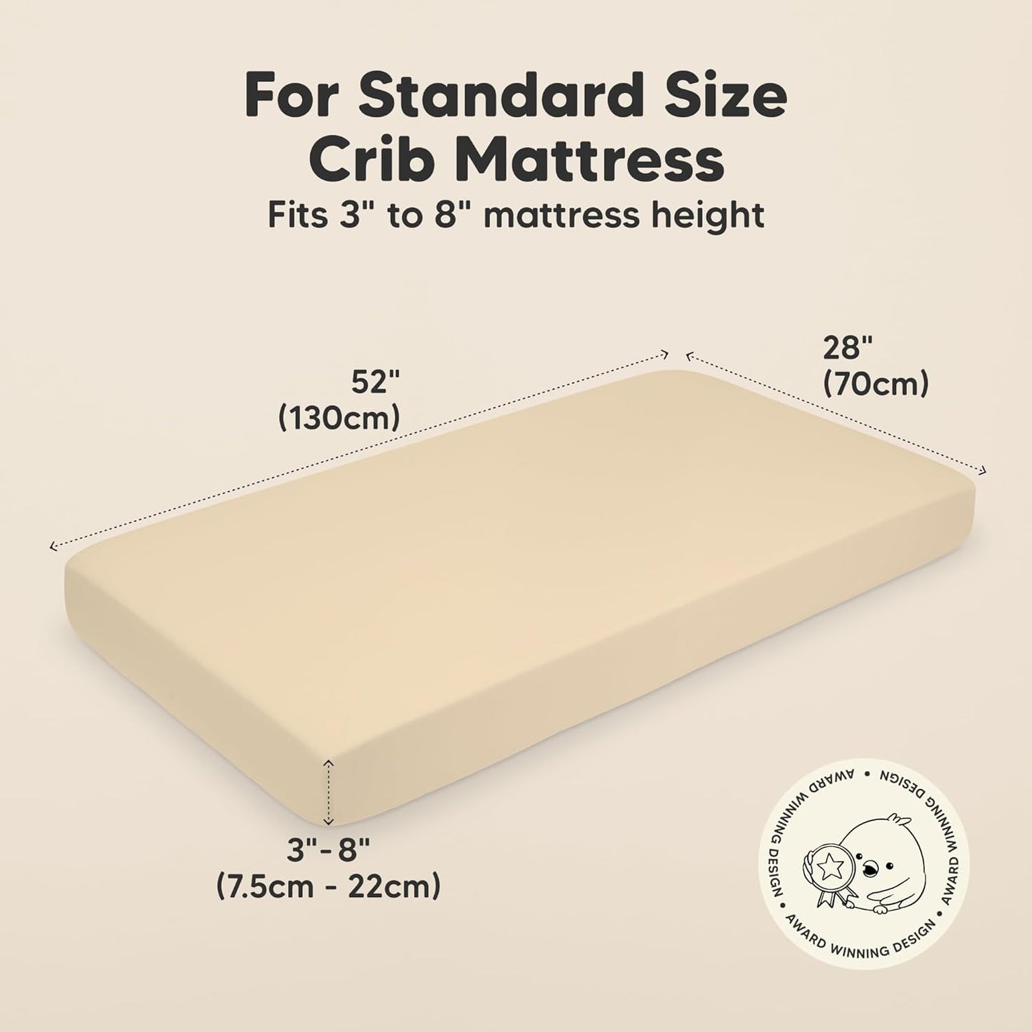 KeaBabies Organic Crib Sheets - 2-Pack Neutral Jersey Cotton Fitted Sheets | Soft & Breathable 52x28 for Baby