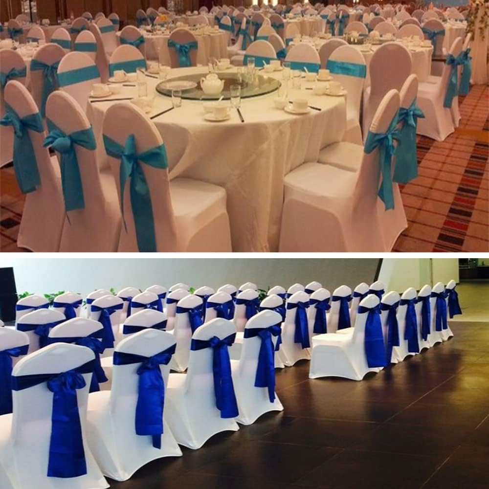 Regine Switzerland Wedding Satin Chair Sashes - Elegant Gold Bows, 7x108 Inch, Pack of 50 for Events