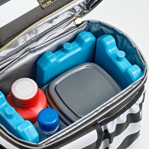 Cool Coolers by Fit + Fresh, 5 Pack Days of the Week Ice Blocks, Compact & Reusable Ice Packs for Lunch Boxes & Coolers, Blue