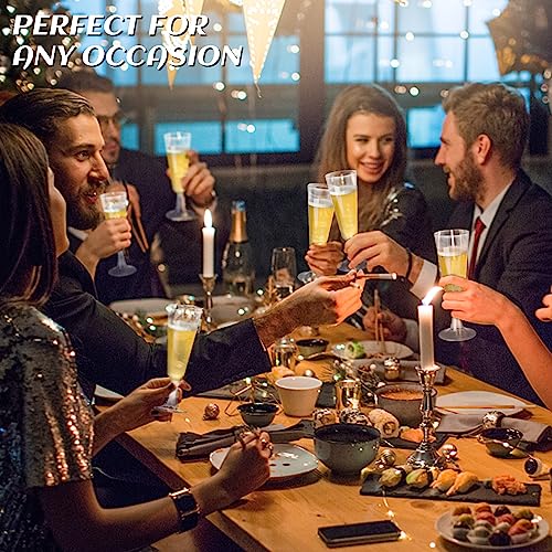 Clear Disposable Champagne Flutes - Pack of 100, Unbreakable Plastic Glasses for Weddings & Parties (Variation: Clear / 100 Count)
