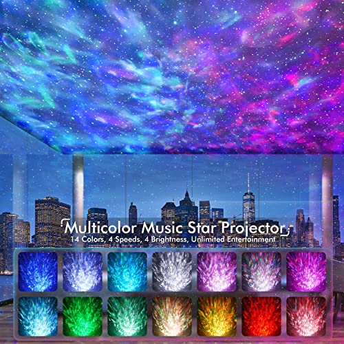 Rossetta Galaxy Star Night Light Projector - White Nebula Lights for Kid's Room