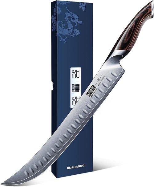 HOSHANHO 12-Inch Japanese Carving Knife - High Carbon Steel with Ergonomic Pakkawood Handle