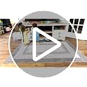 Brown Washable Geometric Rug 5x7 - Farmhouse Braided Print, Non-Slip, Low Pile