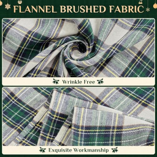 Softalker Green White Plaid Christmas Tablecloth 54 x 80 Rectangular