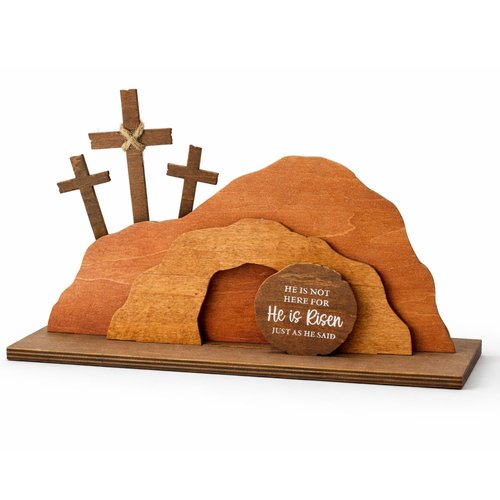 He Is Risen Easter Decorations, Wooden Empty Tomb Resurrection Scene, Christian Easter Decor, He Is Risen Wooden Easter Decor, Easters gifts for Women