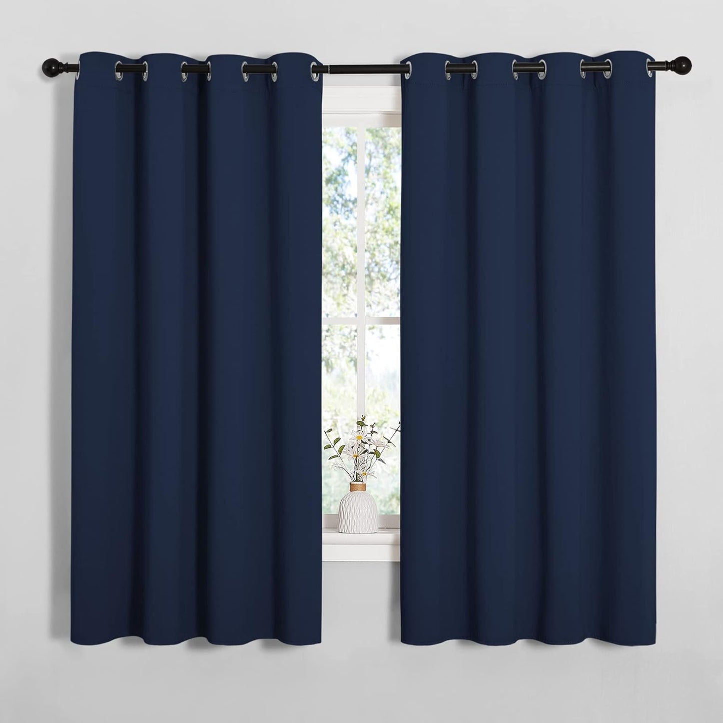 NICETOWN Blackout Curtains - All Season Thermal Insulated Grommet Drapes for Kids' Room | Navy, 55 x 68 Inches