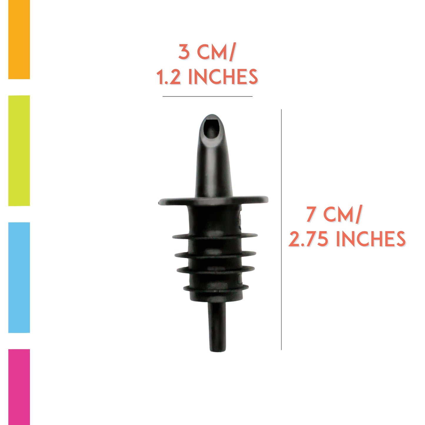 Hawaiian Shaved Ice Syrup Precise Control Bottle Pourers, Professional Pour Spouts for Snow Cone & Drink Flavors (10-Pack)