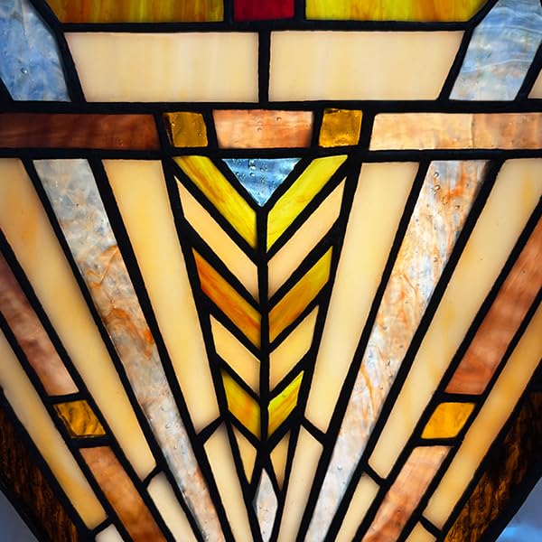 Mission Style Tiffany Wall Sconce Lighting - 2-Light Stained Glass Wall Lamp