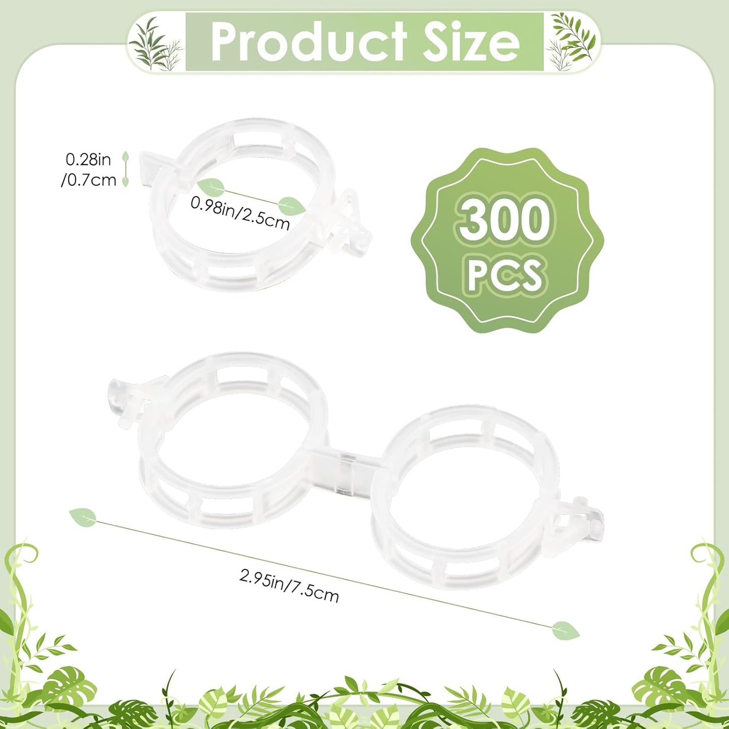 Plant Support Clips | 200 PCS Reusable Tomato Clips for Climbing Plants - Secure Garden Trellis Fixing