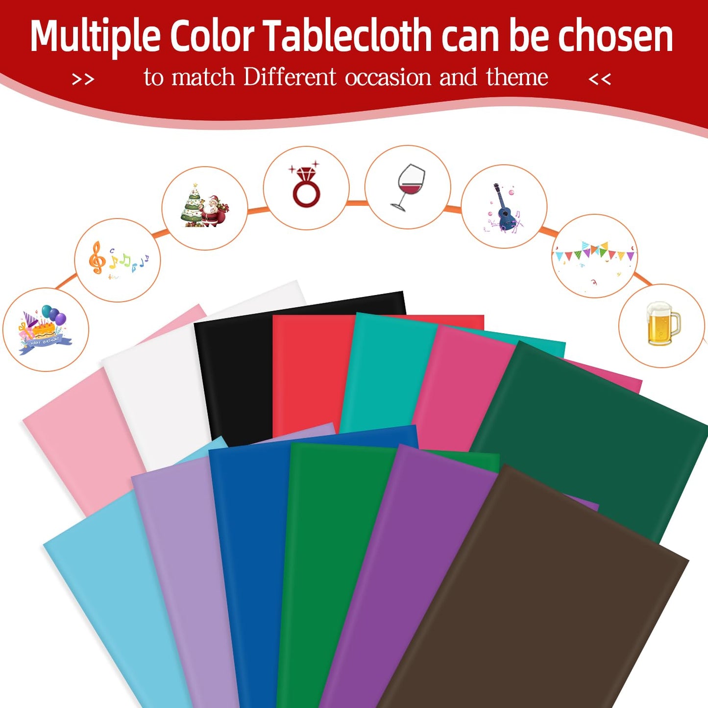 Light Blue 6 Pack Plastic Table Cloth 84", Disposable Round Tablecloth Table Cover, Plastic Tablecloths for Parties