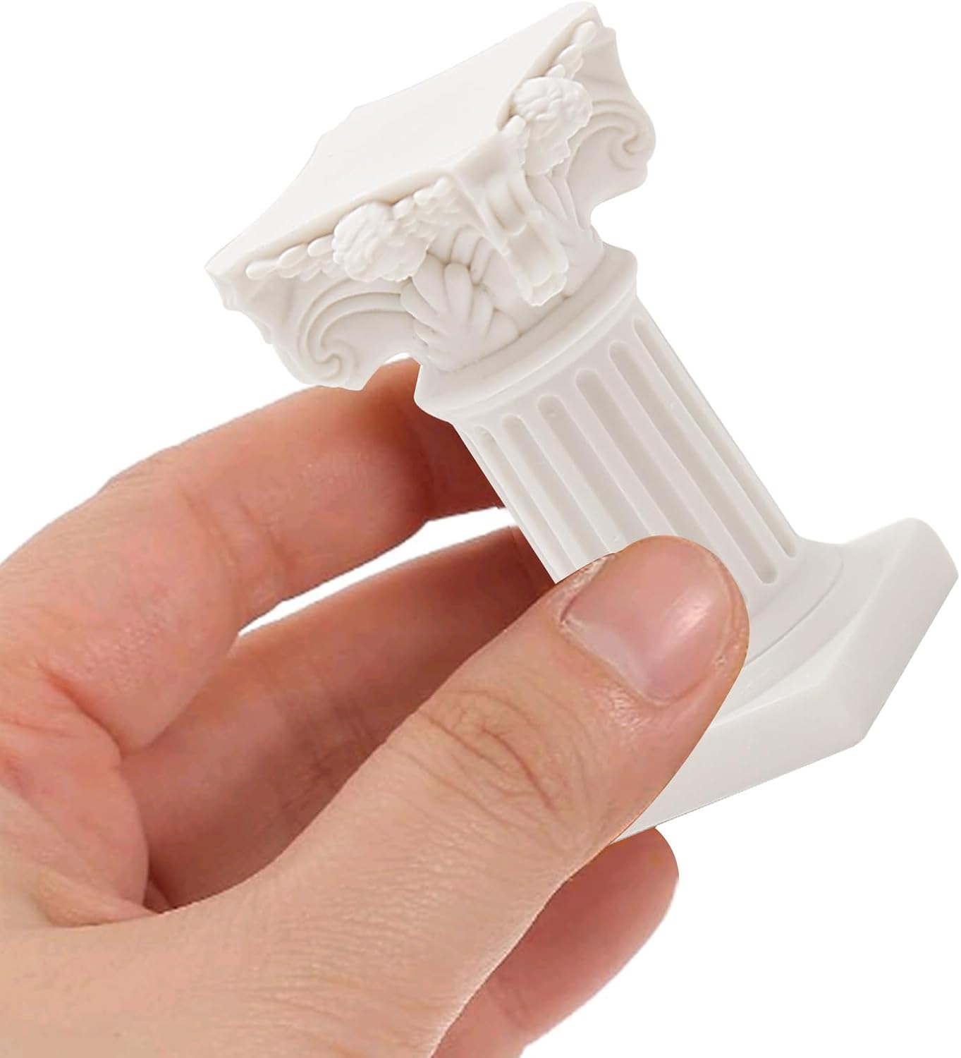 Saihisday Mini Roman Pillar Greek Columns - 5Pcs Resin Decorative Statues for Christmas & Weddings | 1.18" L x 1.18" W x 2.56" H (White)