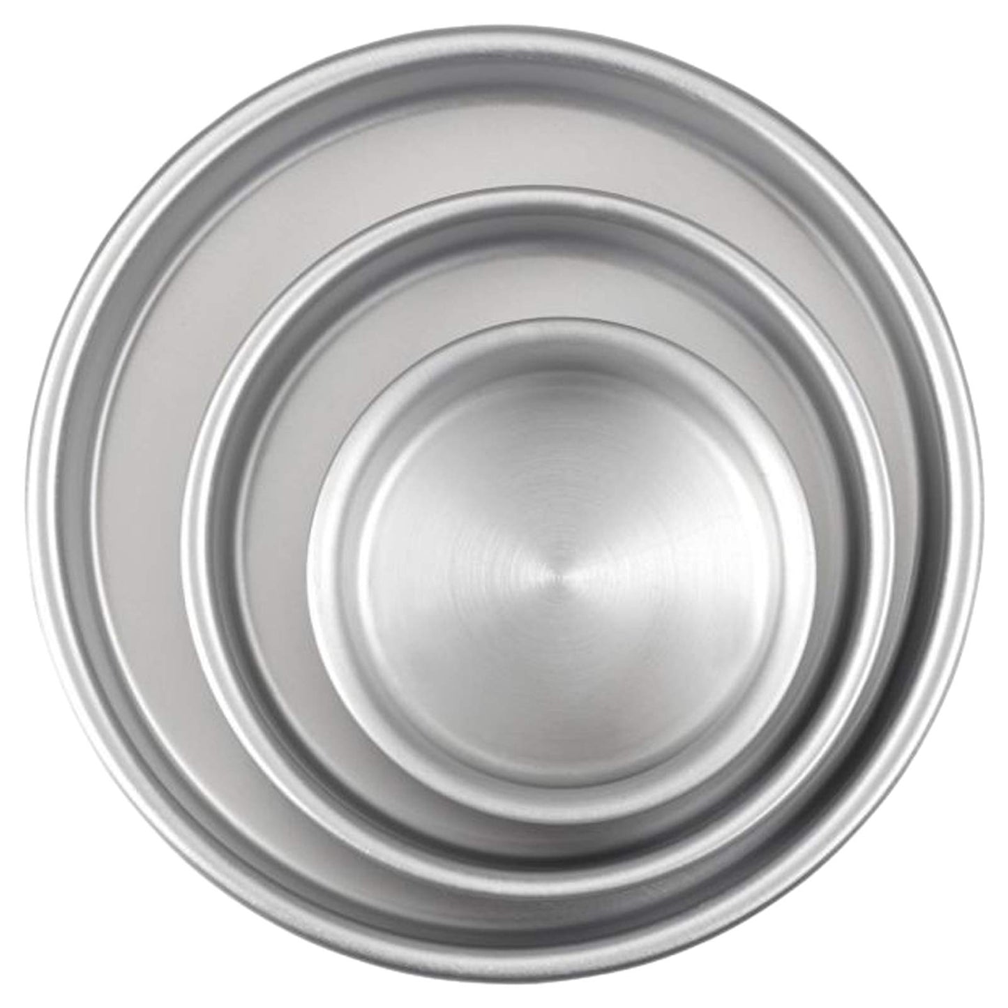 Wilton Aluminum Round Cake Pan Set, 3-Piece for Tiered Cakes, Durable, Even Heating, Rust-Resistant, Professional Bakeware, 4, 6, 8 in., Package May Vary