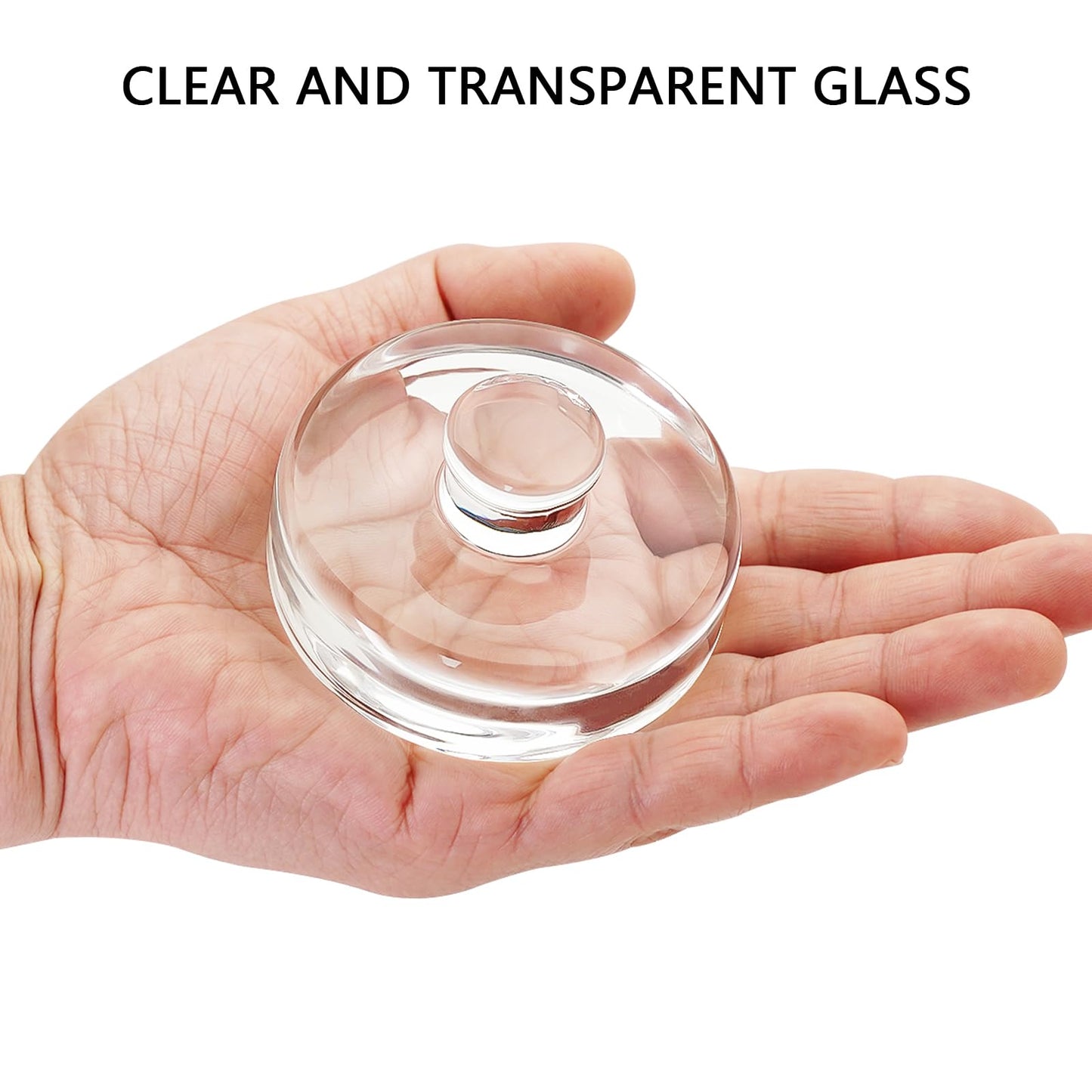 4Pcs Fermentation Glass Weights with Easy Grip Handles, Clear Canning Weights and Pickling Glass Weight for Wide Mouth Mason Jars, Fermenting Kit, Kimchi, Sauerkraut (4)