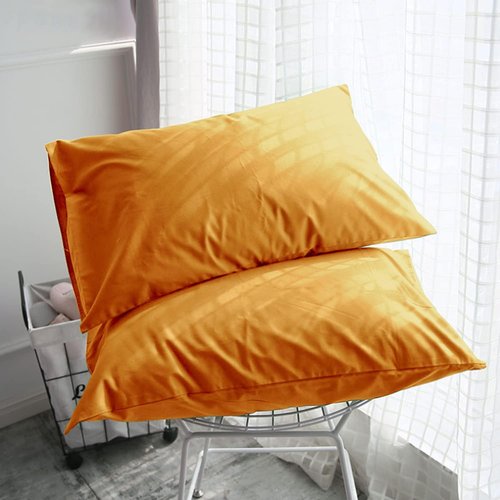 FLXXIE Pillow Cases - Soft Microfiber Standard Size Pillow Covers | Wrinkle & Stain Resistant, 2-Piece Set, 20x26, Ginger Yellow