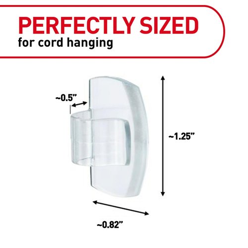 Command Round Cord Clips, Damage-Free Hanging Cable Clips, No Tools Wall Clips for Hanging Electrical Cables of Christmas Decorations, 13 Clear Cord Clips and 16 Command Strips