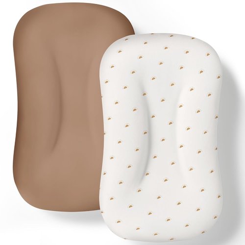 Cpzzkq Baby Lounger Cover 2 Pack - Silky Soft & Breathable Slipcovers for Newborns | Fits Most Loungers, Brown