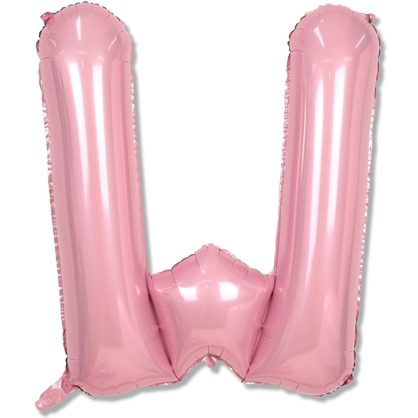 Pastel Pink W Balloon, 40 Inch Giant Baby Pink Mylar Helium Foil Letter W for Girls, Self Inflating Alphabet W Birthday Balloon for Women Anniversary Baby Shower Princess Party Decorations Supplies