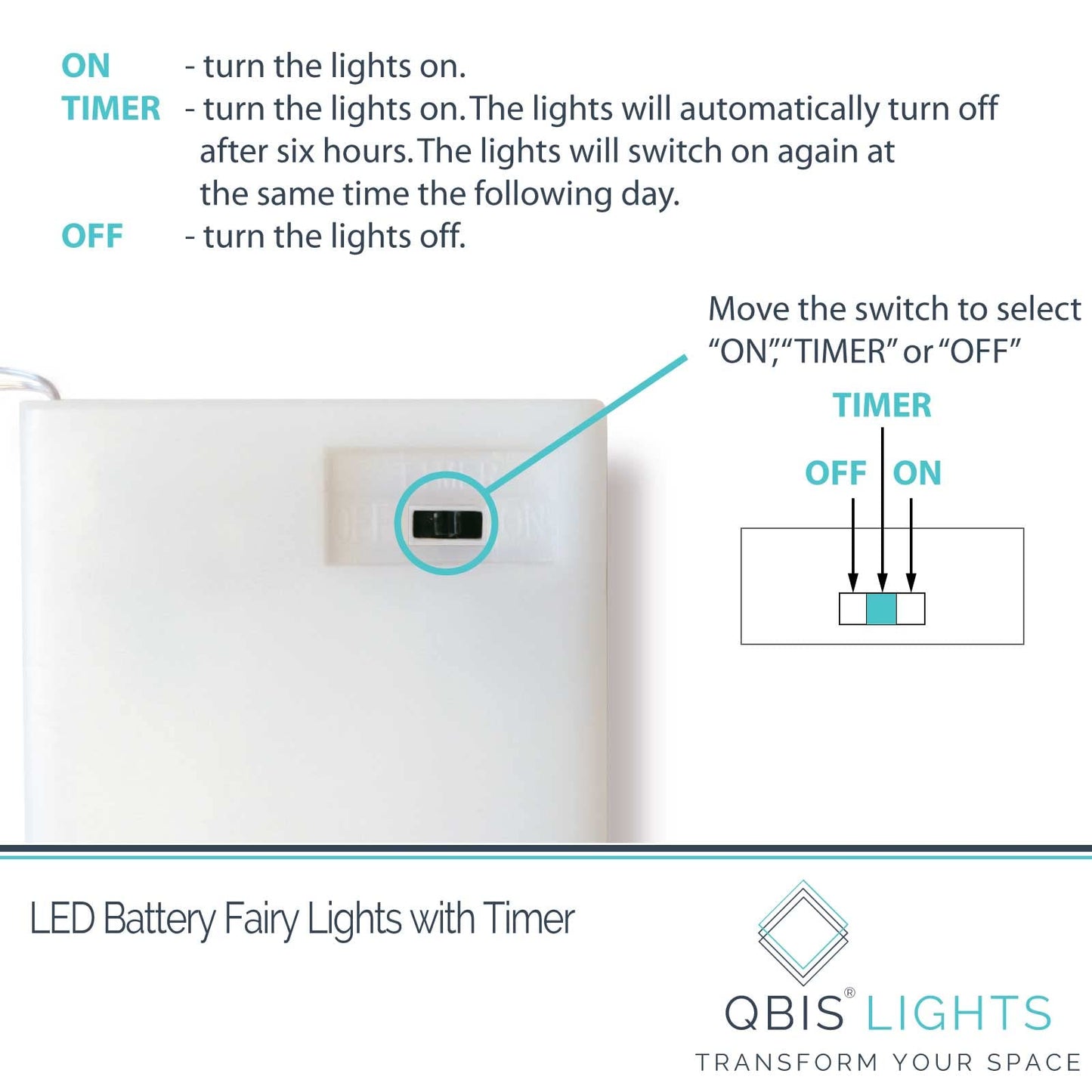 QBIS Warm White Fairy Lights Battery Operated With Timer Mode, 40 Micro LED for Mason Jars, 6.5ft Silver Wire Indoor Use
