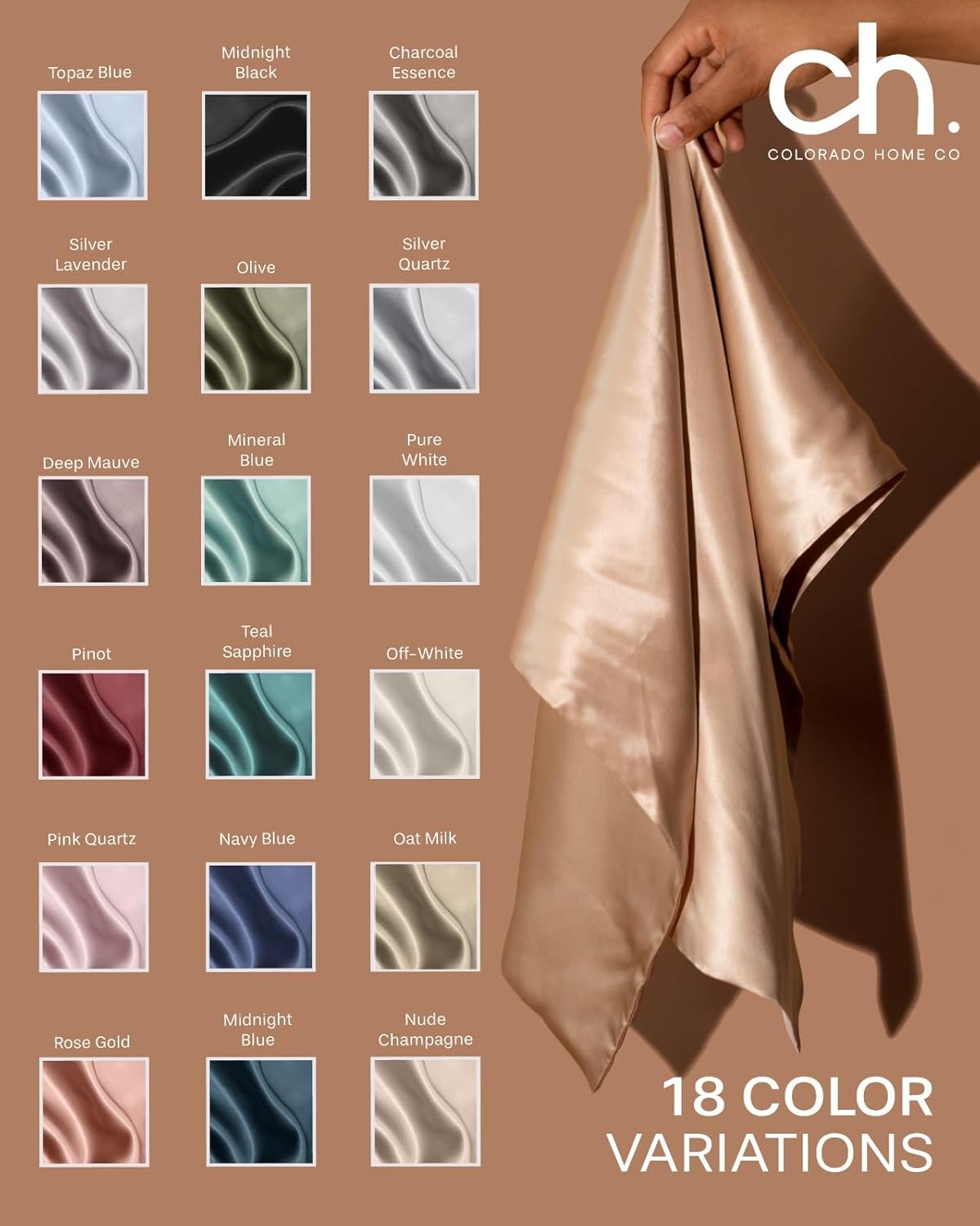 SUNDAYSILKS™ Silk Pillowcases 2 Pack - 22 Momme 100% Pure Mulberry Silk | Zippered Standard, Queen, King Size [Nude Champagne]