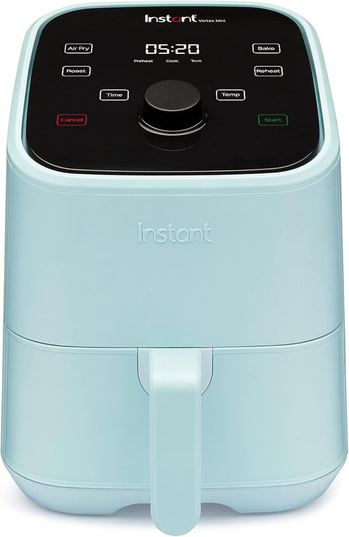 Instant Pot Vortex 2QT Mini Air Fryer - Versatile Cooking, Crisps & Bakes, Aqua, Dishwasher-Safe, 100+ Recipes
