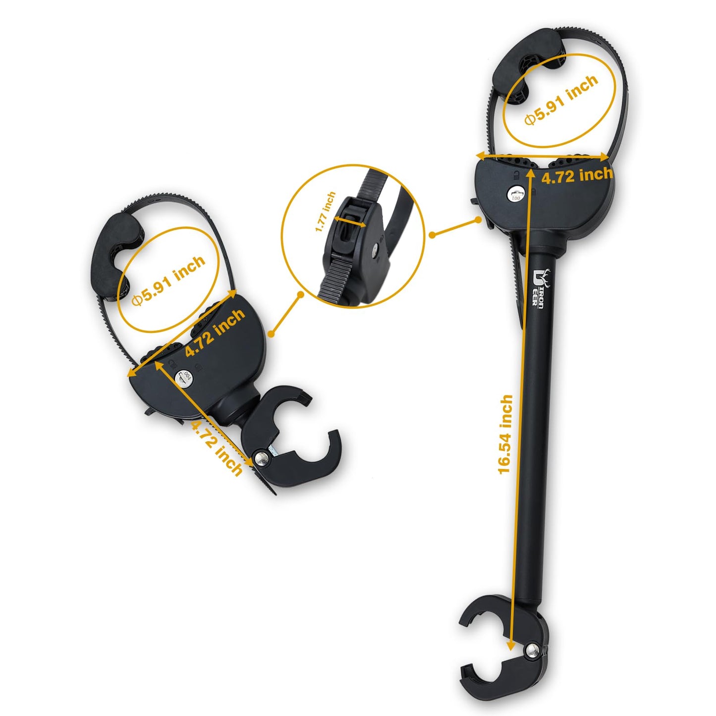 2-Pack Adjustable Lockable Ratchet Straps Frame Holders with Soft Rubber Padding and Keys for E-Bike Carriers and Bike Racks