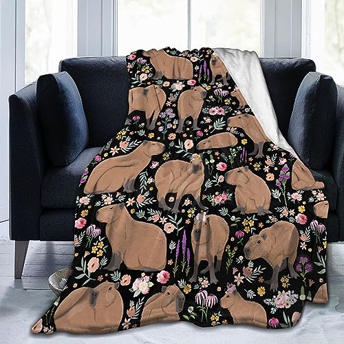 Capybara Blanket Capybara Gifts Animal Lover Capybara Plush Birthday Decoration for Girls Boys Kids Blanket for Bedroom Couch Sofa Bedroom Camping Travel Women Men, 40"x50"