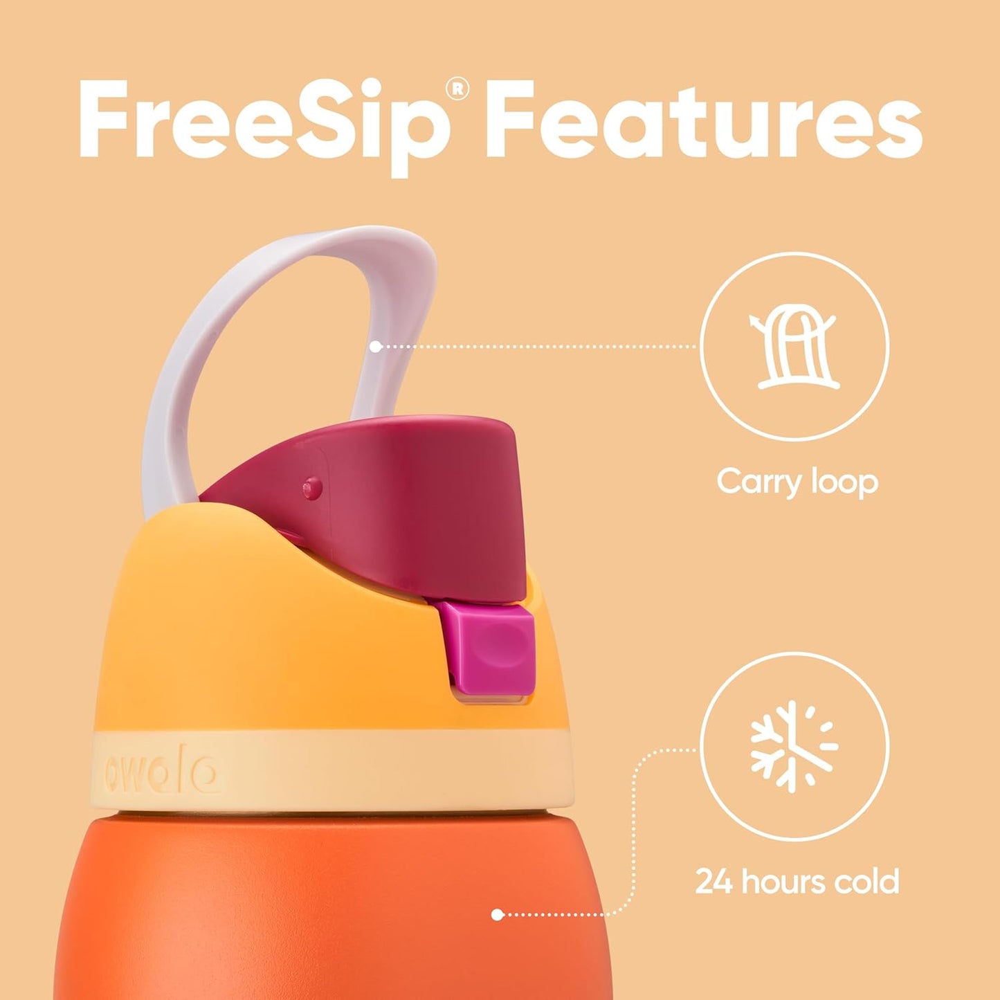 Owala FreeSip 32 oz Insulated Stainless Steel Water Bottle - BPA-Free, Straw Design for Sports & Travel | Citrus Crush