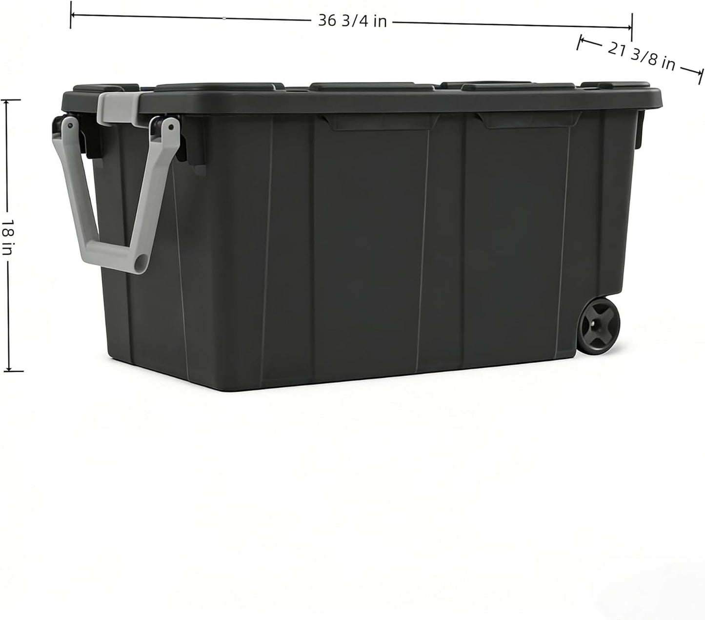 40 Gallon Storage Bins with Lids by [Brand Name] - Extra Large Tote with Wheels for Attic, Basement & Closet | Dark Gray