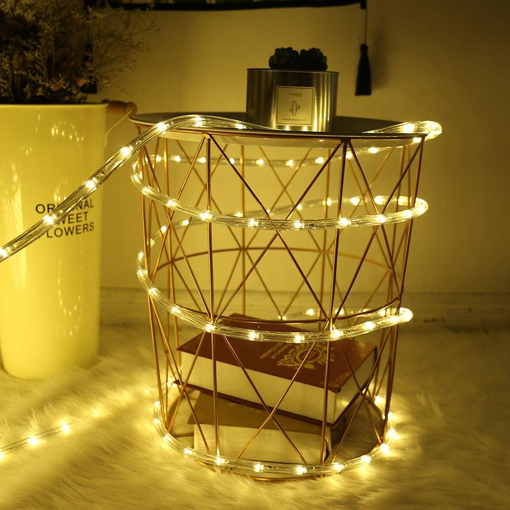 Skiennix 100ft LED Rope Lights - 720 LEDs Warm White, Waterproof for Indoor/Outdoor Decor | Perfect for Parties, Weddings, Trees, and Pools