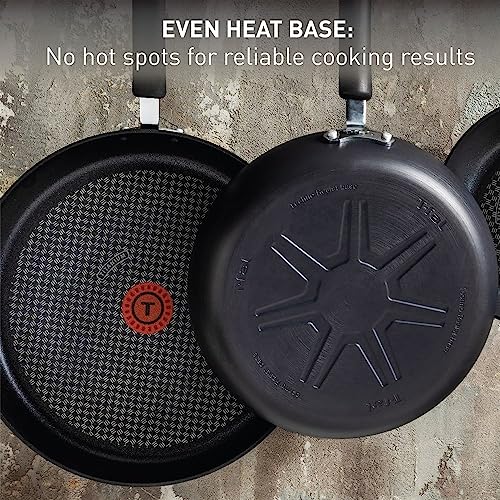 T-Fal Hard Anodized Nonstick Fry Pan Set 3 Pieces - 8, 10.25 & 12 Inch, Oven Safe, Dishwasher Safe