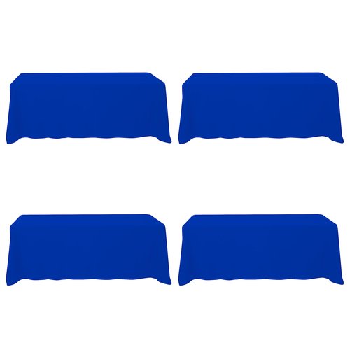 BRILLMAX 4 Pack Royal Blue Tablecloths 90 x 156 Inch for 8ft Rectangle Tables - 150 GSM Polyester Fabric, Floor Length Drop, Water, Stain & Wrinkle Resistant Cloth Cover for Wedding Reception Banquet