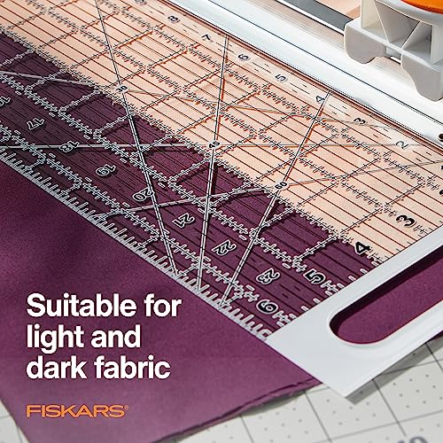 Fiskars 6 x 24 Inch Rotary Cutter with Built-In Ruler – 2-in-1 Fabric & Sewing Tool – Variation of 24 x 6