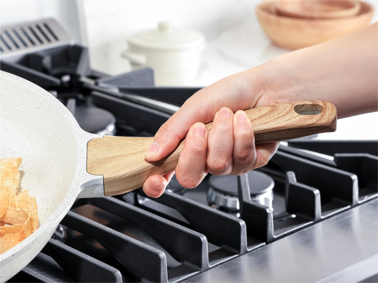 SENSARTE 12-Inch Nonstick Ceramic Saute Pan - Healthy PFAS-Free Skillet with Lid & Stay Cool Handle