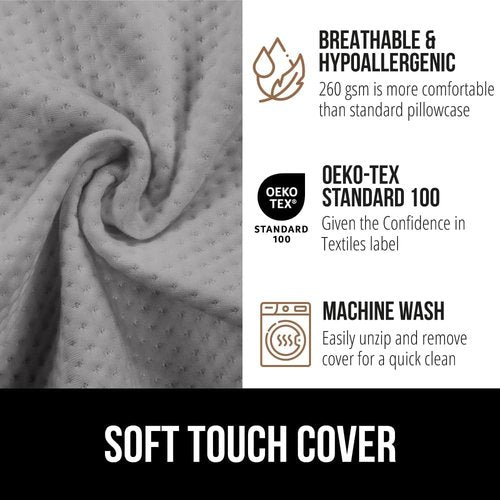 GORILLA GRIP Bed Wedge Pillow - Patented Design for Headboard Gap, High-Density Foam, King Size, Soft Gray