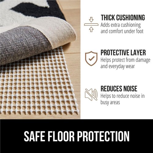 GORILLA GRIP Rug Pad Gripper - Slip Resistant & Durable Cushion for Hard Floors | 2x3 FT Size