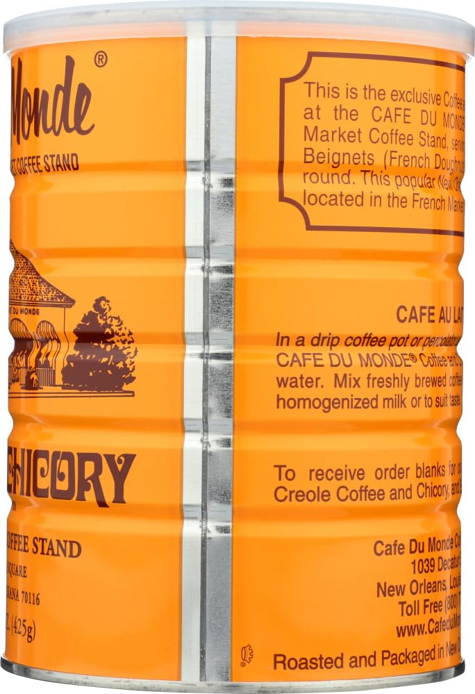 Cafe Du Monde Coffee & Chicory Blend 15oz Pack of 3 - Traditional New Orleans Coffee