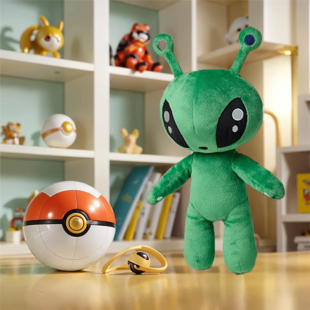 OSOCU 13.5in Green Alien Plush Toy - Ultra-Soft Stuffed Figure for Home & Room Decor | Perfect Gift for Sci-Fi Fans