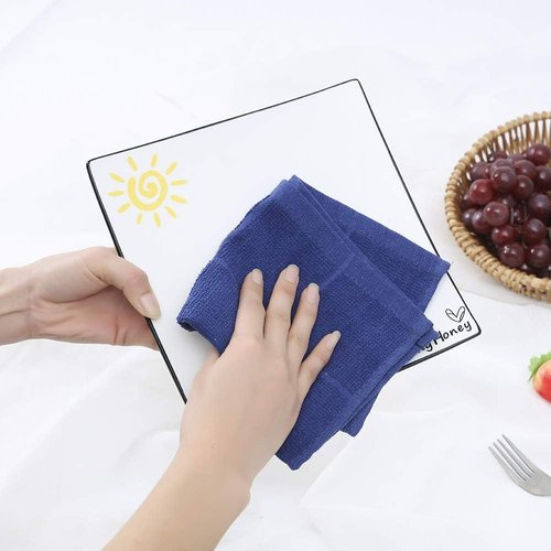 Glynniss Dishcloths - Highly Absorbent 100% Cotton Kitchen Dish Rags | 12-Pack Gray Cleaning Cloths