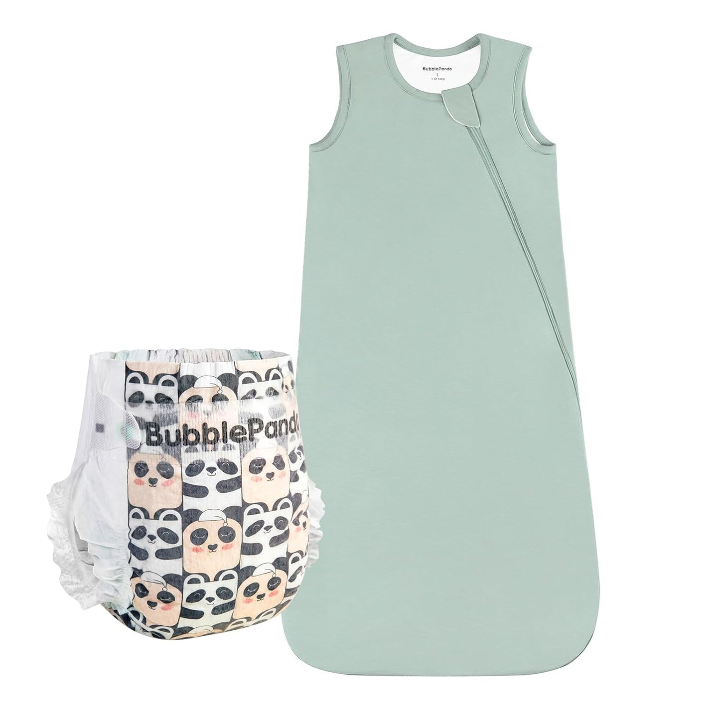 Okayinn BubblePanda Sleep Sack - 1.0 Tog for 6-12 Months | Overnight Baby Diapers (Size 4, 72 Count)