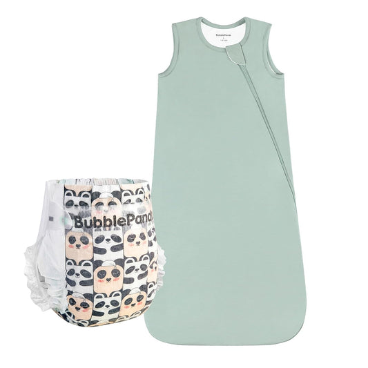 Okayinn BubblePanda Sleep Sack - 1.0 Tog for 6-12 Months | Overnight Baby Diapers (Size 4, 72 Count)