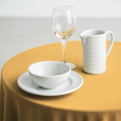 JHDZDHY 10 Pack Premium Disposable Plastic Tablecloth 84" Round Table Cover for Birthdays Weddings Christmas Anniversary Buffet Table (Gold)